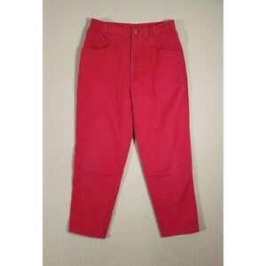 High Fashion Pants 28x25 Womens Tapered Fit Red High Rise Pockets Chino Cotton